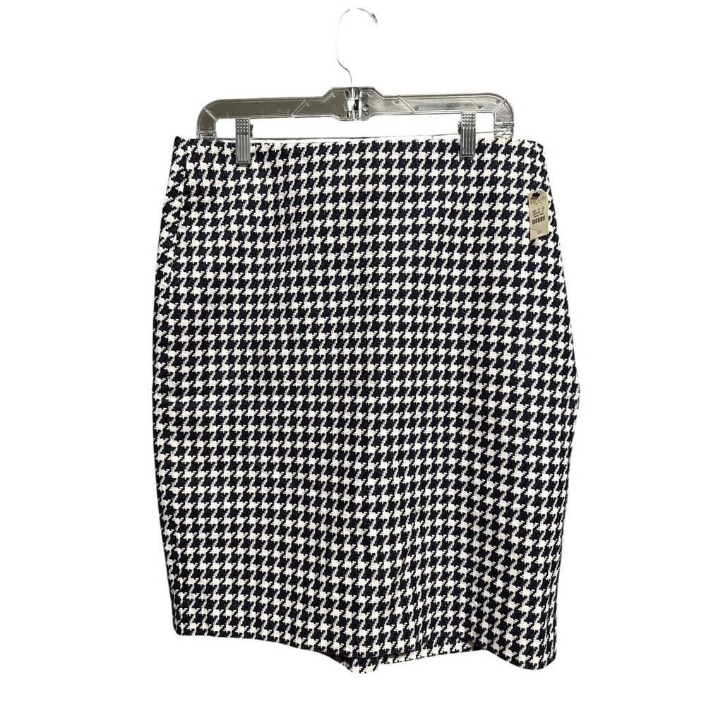 Talbots‎ Haberdasher Tweed Pencil Skirt Black Ivory 12P Fully Lined Womens NWT